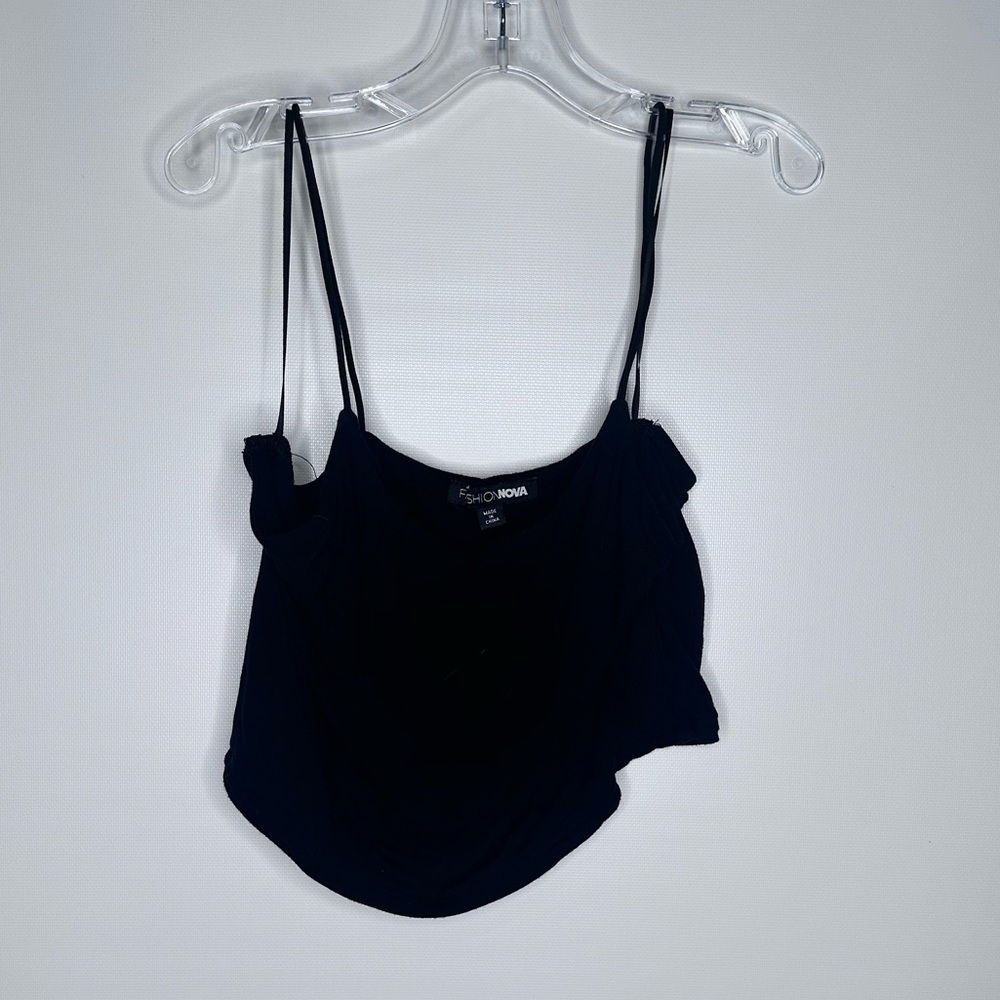 Fashion Nova Black Cropped Tank Top S